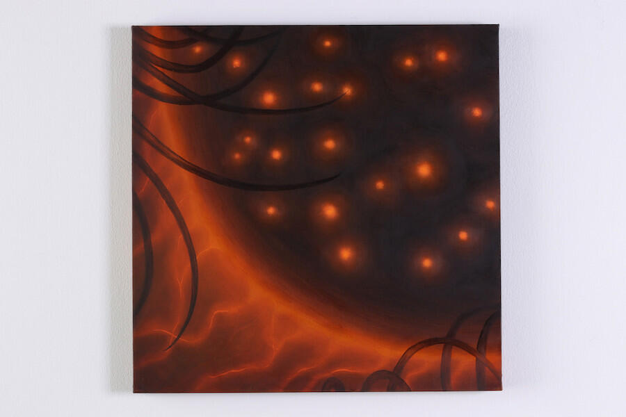 Supawich Weesapen  Starry Sight, 2024  Oil on linen  31.5" x 31.5" x 1.57" (80 cm x 80 cm x 4 cm)  Under $10k  Presented by Nova Contemporary