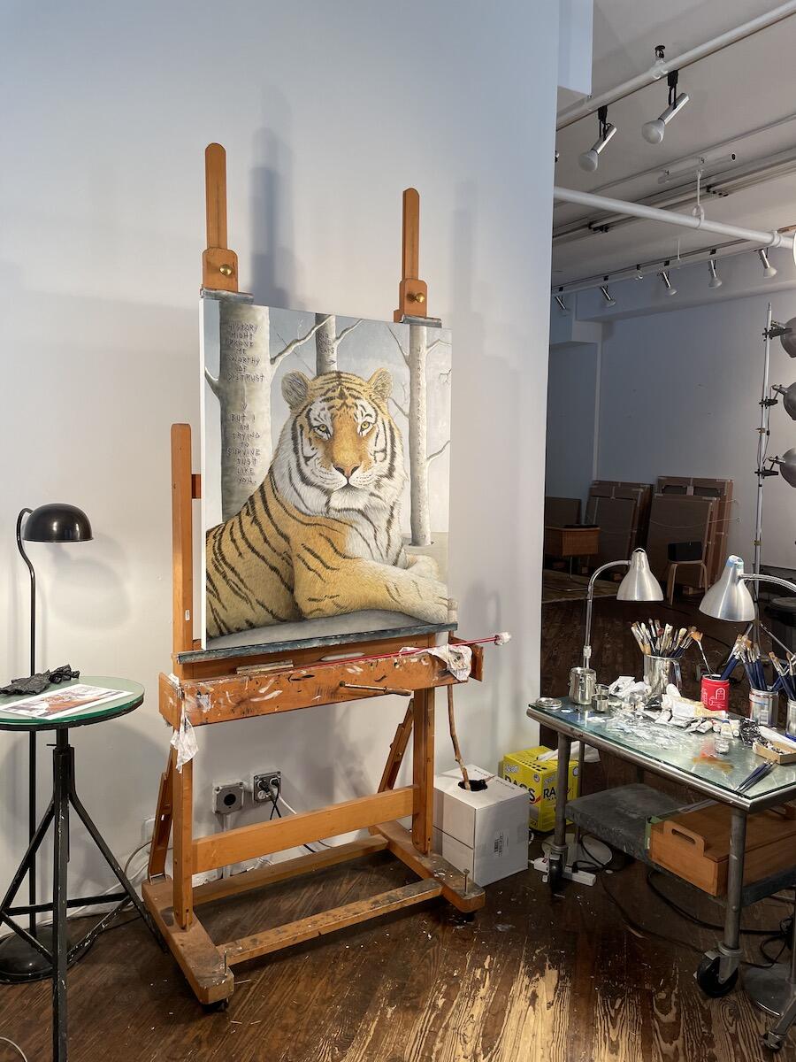 Sean Landers’s studio. Courtesy: the artist and Petzel, New York