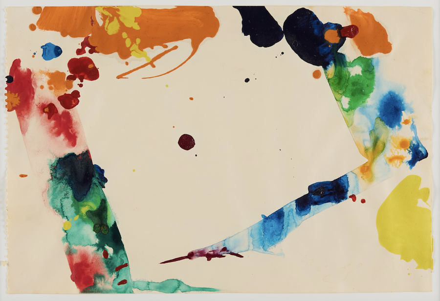 Sam Francis, SF71-1021, 1971. Acrylic on paper, 12.01" x 17.76" (30.5 cm x 45.1 cm)